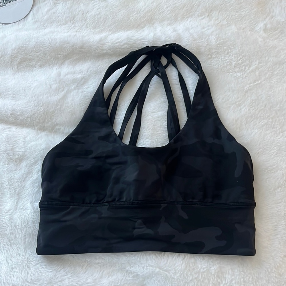 black camo lululemon sports bra size 4!